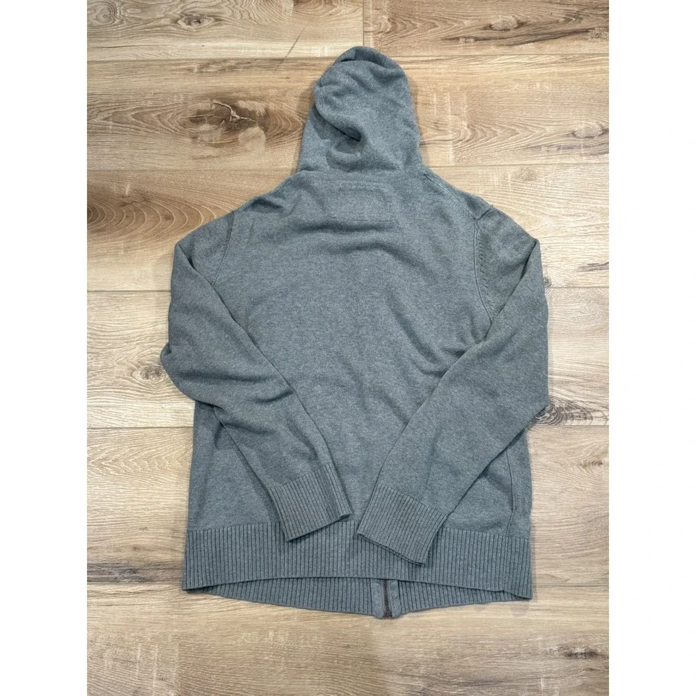American Eagle Outfitters Mens Gray Full Zip Hooded Sweater Vintage Fit LT/GL‎
